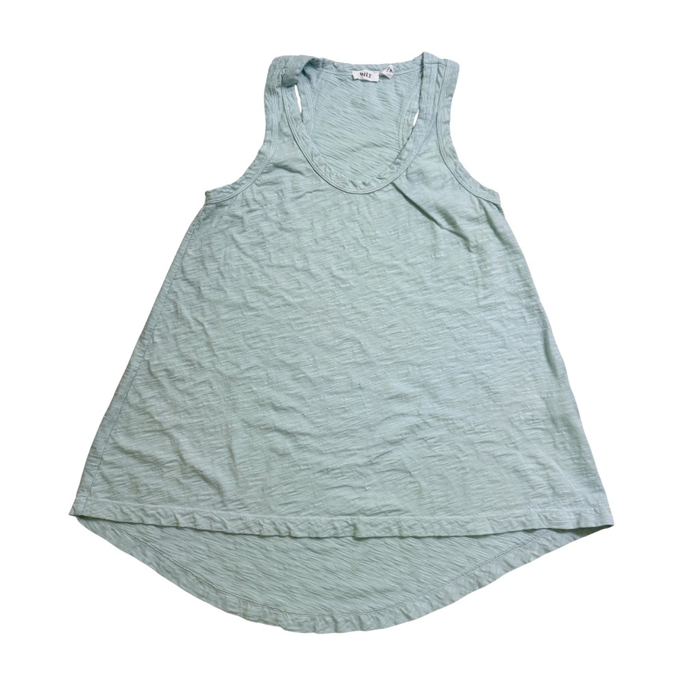 Wilt Tank Top XS Light Blue Slub 100% Cotton High Low Scoop Neck Racerback 70311